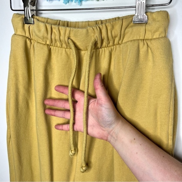 Zara Cargo Green Sheen Wide Leg High Waisted Plush Cotton Sweatpants Small - Picture 6 of 16